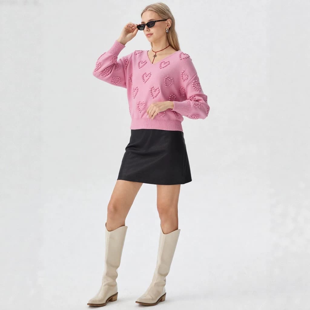 Winter V-neck European and American cross-border best-selling sweater women's long-sleeved sweater bottoming shirt fashionable warm temperament top