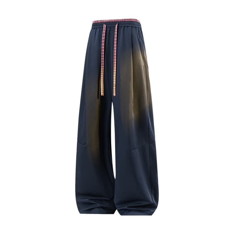 Summer Men's Ice Silk Thin Trendy Loose Straight-Leg Drape Casual Pants