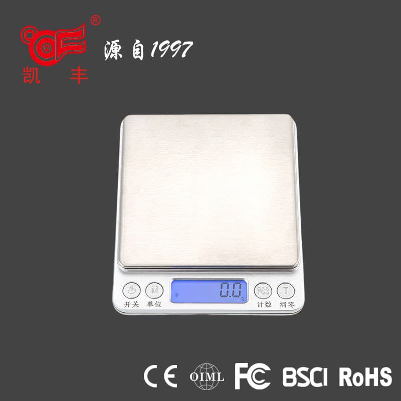 Kaifeng i2000 Stainless Steel Electronic Kitchen Scale, Cross-border Mini Food Scale, Baking Gram Scale, Household Scale for Export