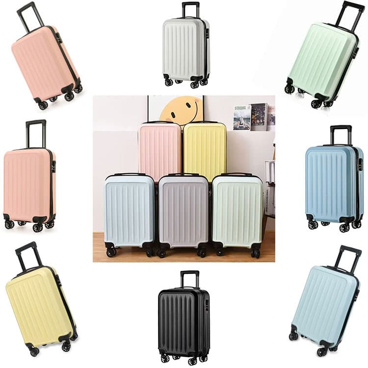 Cross-border PP Suitcase 20-Inch Carry-On, Stylish Casual Zipper Travel Case, Universal Wheels, Combination Lock, Trolley Case