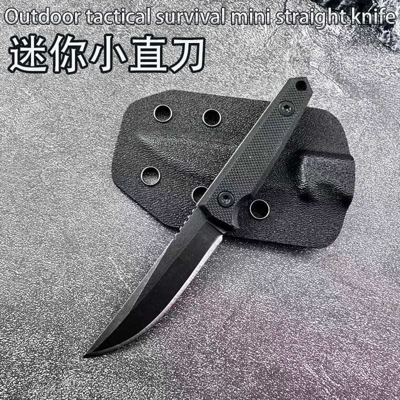 Cross-border mini small straight knife integrated K sheath camping travel portable handle meat outdoor survival tactical knife