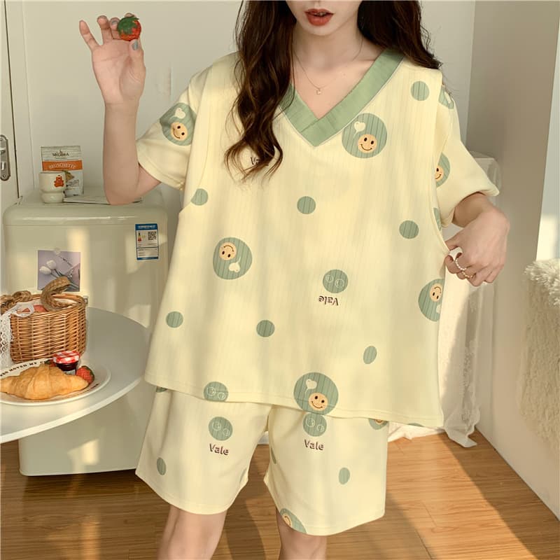 Maternity Nursing Pajamas for Postpartum Women, Plus Size 80-300 Jin, Summer Thin Short Sleeve Shorts Set