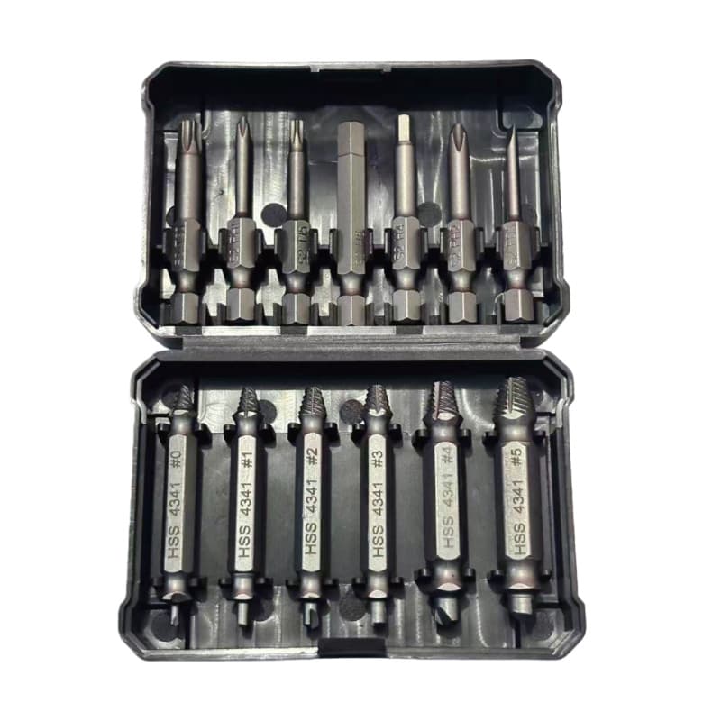 Double-End Broken Screw Extractor Universal for Stripped, Reverse Thread, Deep Hole, and Rusty Screw Removal