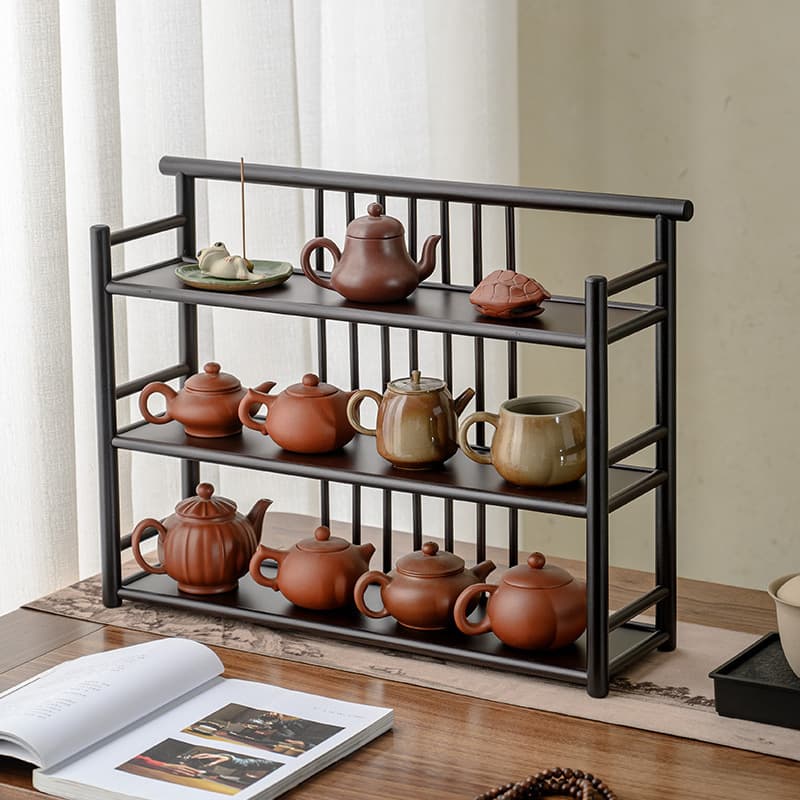 Tea Cup Rack Desktop Tea Set Storage Shelf Tea Table Tea Board Antique Shelf Tabletop Ornament Display Stand Cup Storage Classical