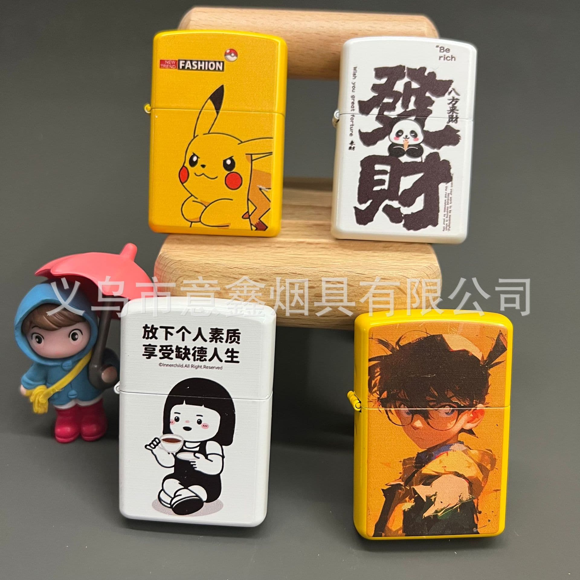 Animation personality text cartoon kerosene lighter metal body old-fashioned grinding wheel ignition creative explosions wholesale