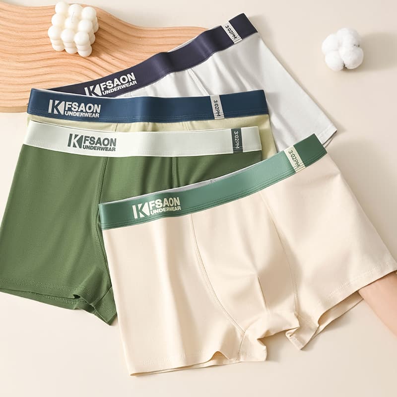 Pure cotton comfortable men's underwear men's breathable mid-waist boxer briefs boys' boxer shorts youth autumn cross-border