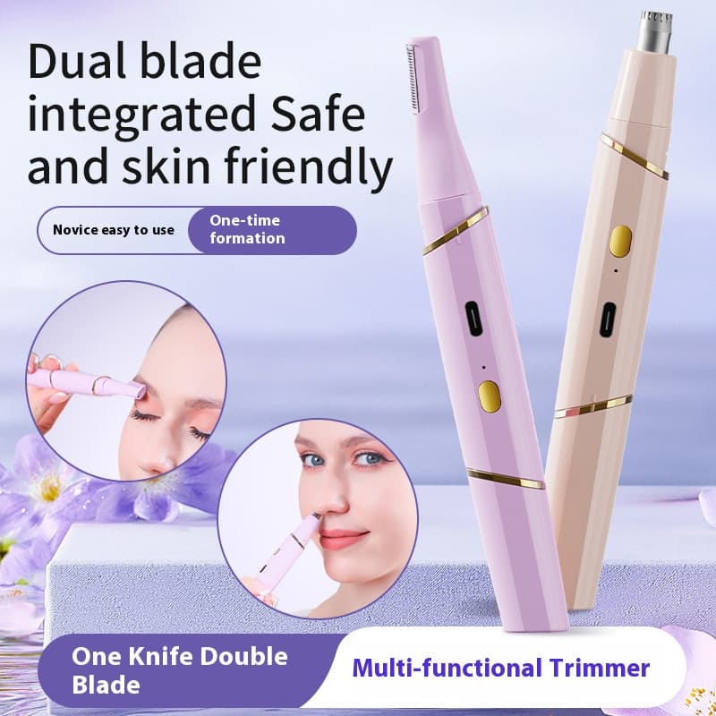 Women's Electric Eyebrow Trimmer, Rechargeable Portable Double-Headed Trimmer, Beauty Trimmer, Eyebrow Razor Wholesale