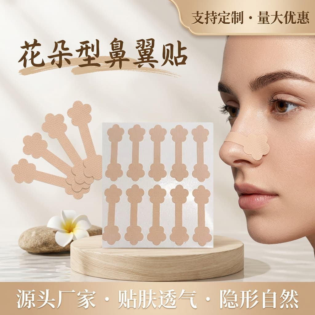 Internet celebrity flower elastic cloth nose patch invisible shaping anti-nostril expansion modification nose tip beauty nose repair contour plastic nose patch
