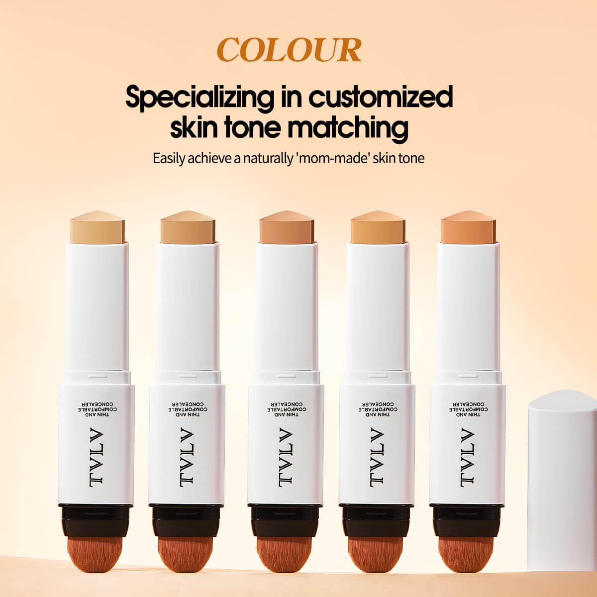 Cross-border hot-selling concealer triangle foundation stick, dual-head 2-in-1 brightening foundation cream, lightweight and hydrating cosmetics