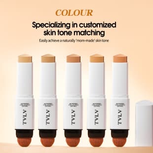 Cross-border hot-selling concealer triangle foundation stick, dual-head 2-in-1 brightening foundation cream, lightweight and hydrating cosmetics