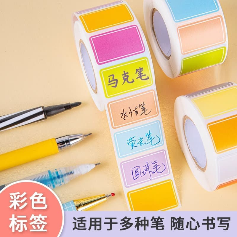 Colorful Sticky Note Roll Label 500 Sheets Waterproof Handwritten Sticky Notes Office Student Classification Marking Stickers