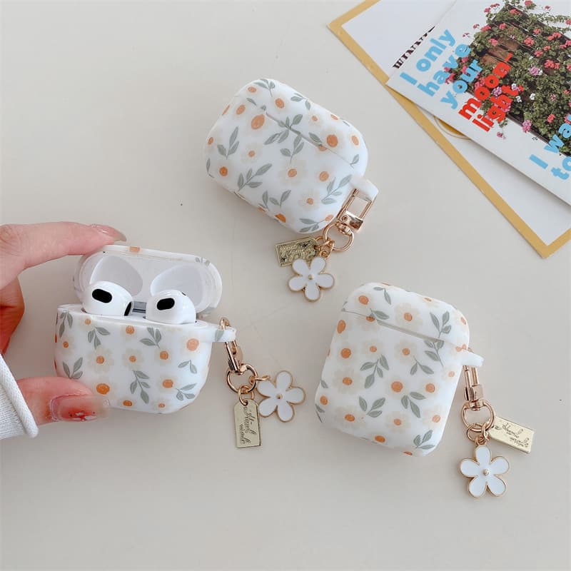 Korean-style Flower Case for AirPods 4th Gen, Niche Design for 2nd/3rd Gen/Pro/Pro 2 Apple Bluetooth Earbuds