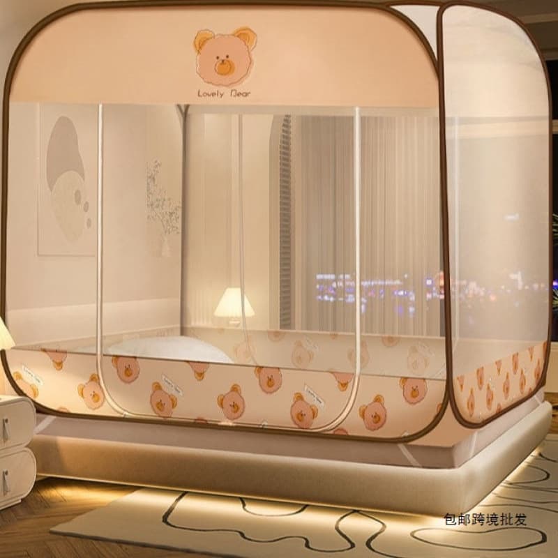 No-Installation Mosquito Net Yurt for Home Bedroom, 1.5m Bed Anti-Fall for Children and Infants, 2025 New Model, Anti-Cross-Border Wholesale