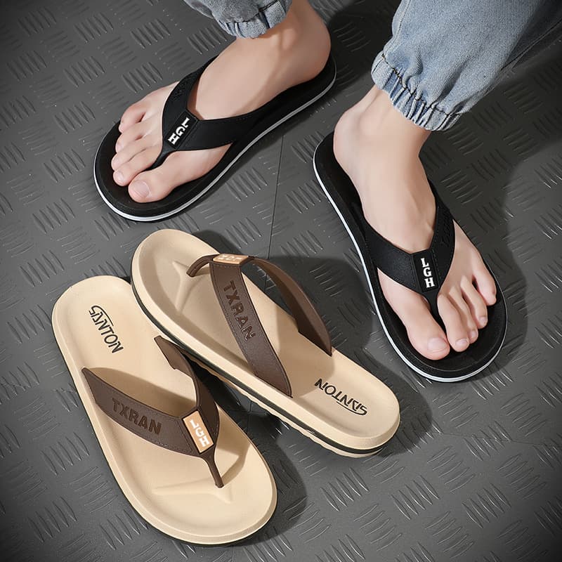 New Men's Flip Flops Summer Outer Wear Anti-slip Beach Korean Style Male Clamp Toe Cool Slippers