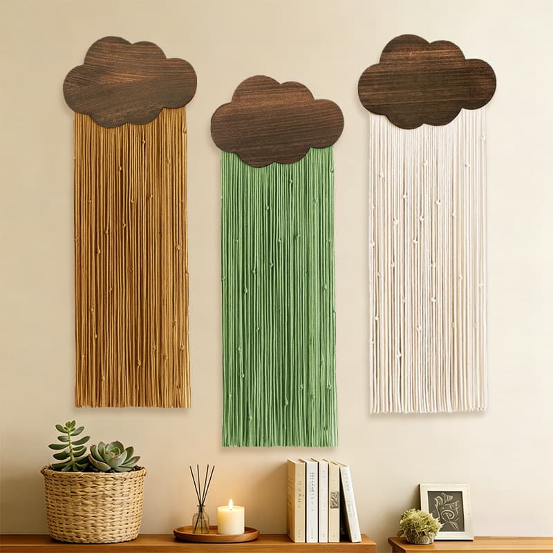 Bohemian Cloud Tapestry Wall Hanging, Bed & Breakfast Decorative Wall Art, Handwoven Shape for Bedroom