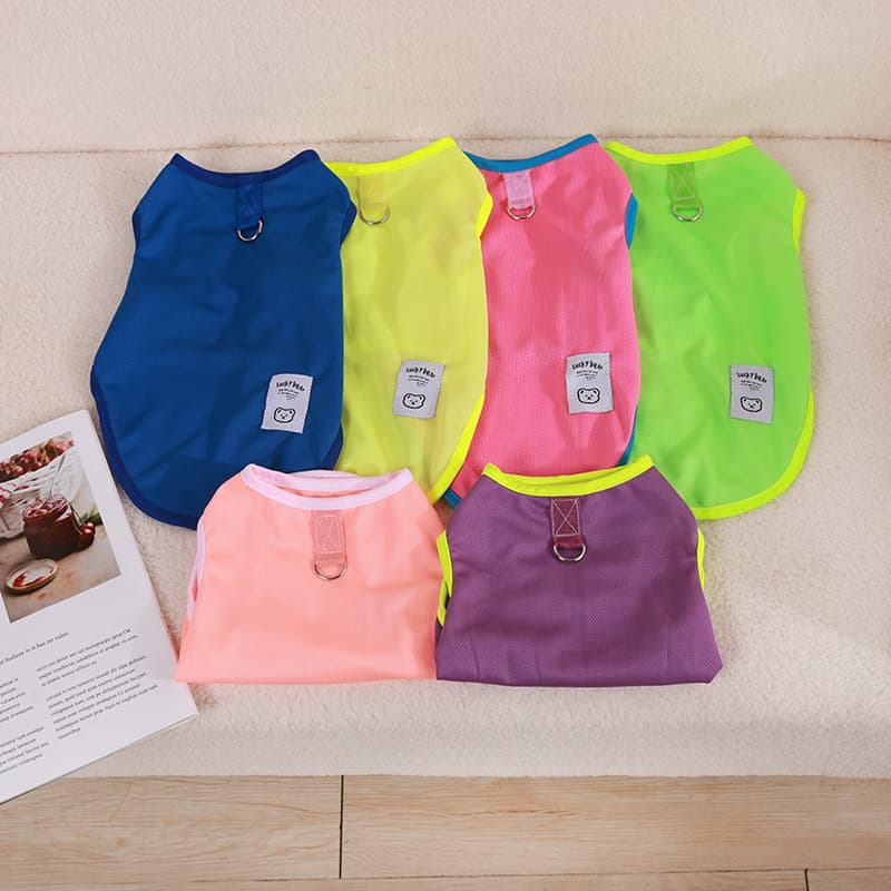 Breathable New Cat Vest Summer Thin Dog Clothes Teddy Pet Vest with Leash Buckle
