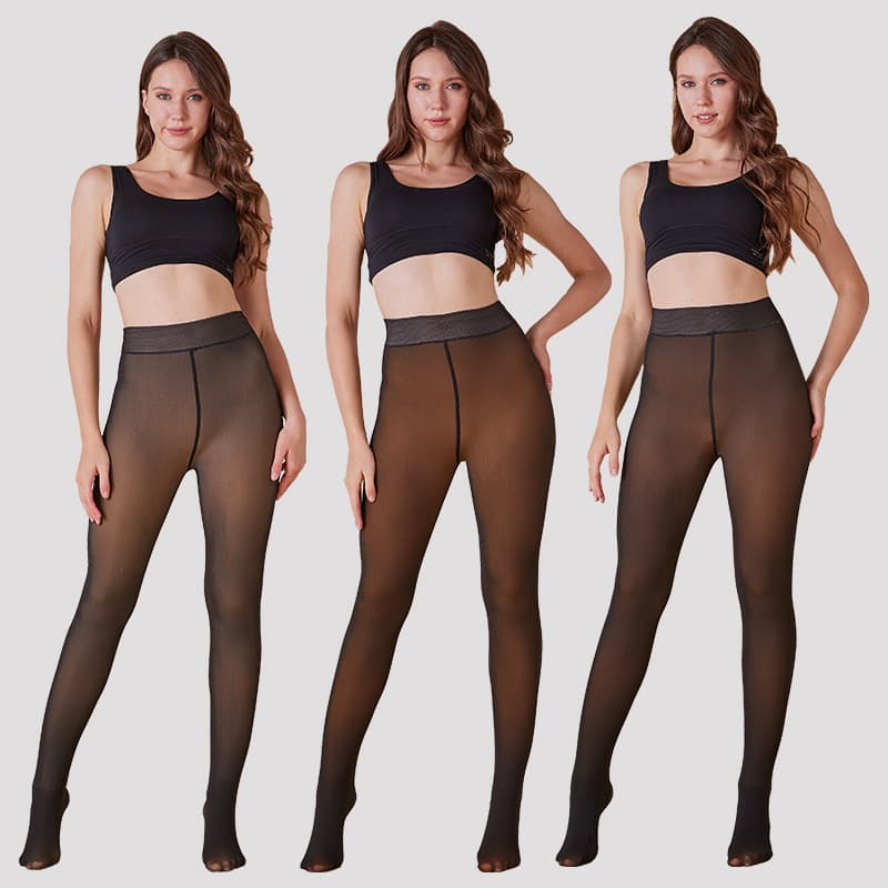 Autumn/Winter TK High-Quality Leggings Flesh-toned Fleece-Lined Thickened One-Seam Gusset Cross-border Women's Thermal Outer Wear Plus Size Pantyhose