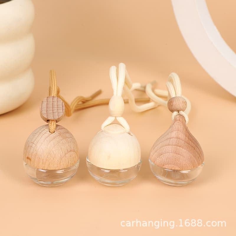 Car Air Freshener Glass Ball-shaped Perfume Bottle Waterdrop Ornament Automobile Interior Decoration Aromatic Accessory