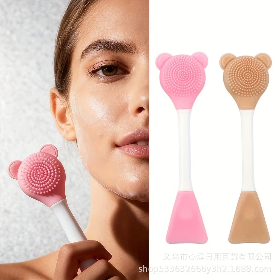 Silicone brush cosmetics double-headed double-sided face wash makeup brush easy to clean texture delicate soft skin-friendly beauty tool