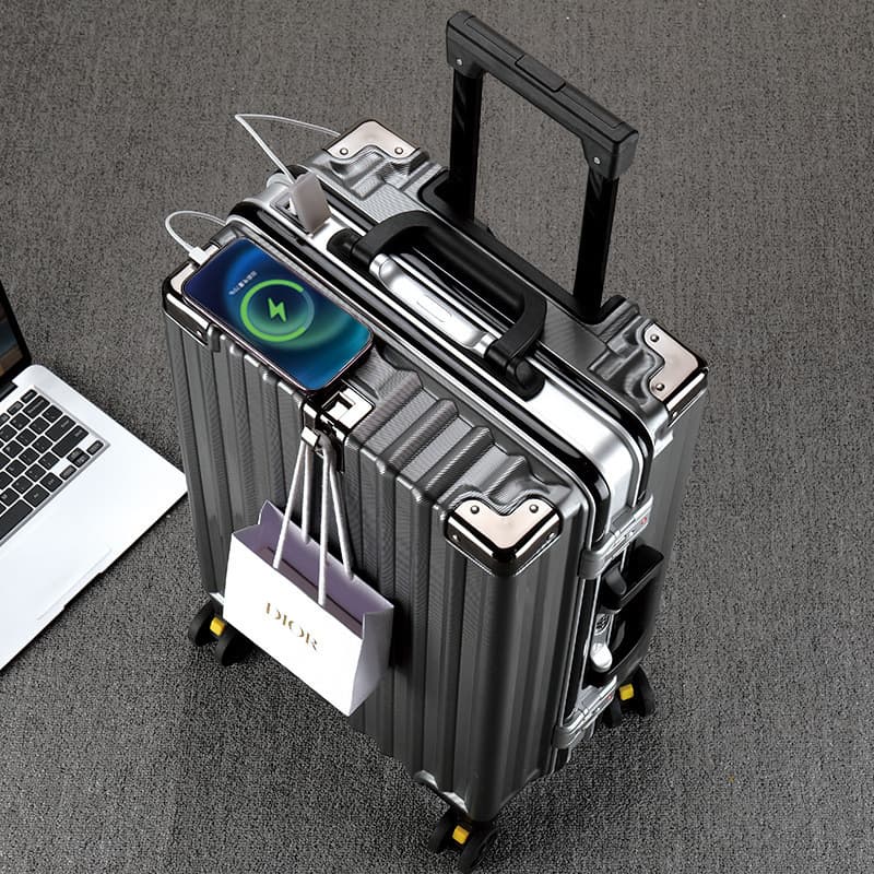 Student 20-inch boarding suitcase durable aluminum frame 24-inch suitcase trolley case silent universal wheel password box