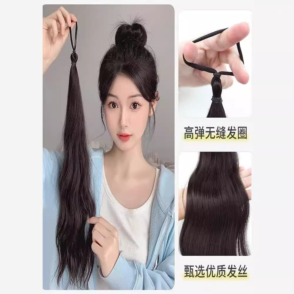 Self-Wrap Bun Curl Hair Piece, Ombre Hair Strand, Bun Hair Updo Tool, Simulation Hair Bun, Low Bun Wholesale