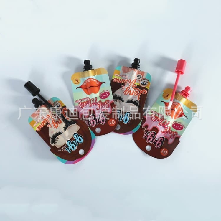 Custom 20g Lip Gloss Nail Polish Plastic Bag with Brush, Mascara Eyeliner Plastic Small Packaging Bag Manufacturer