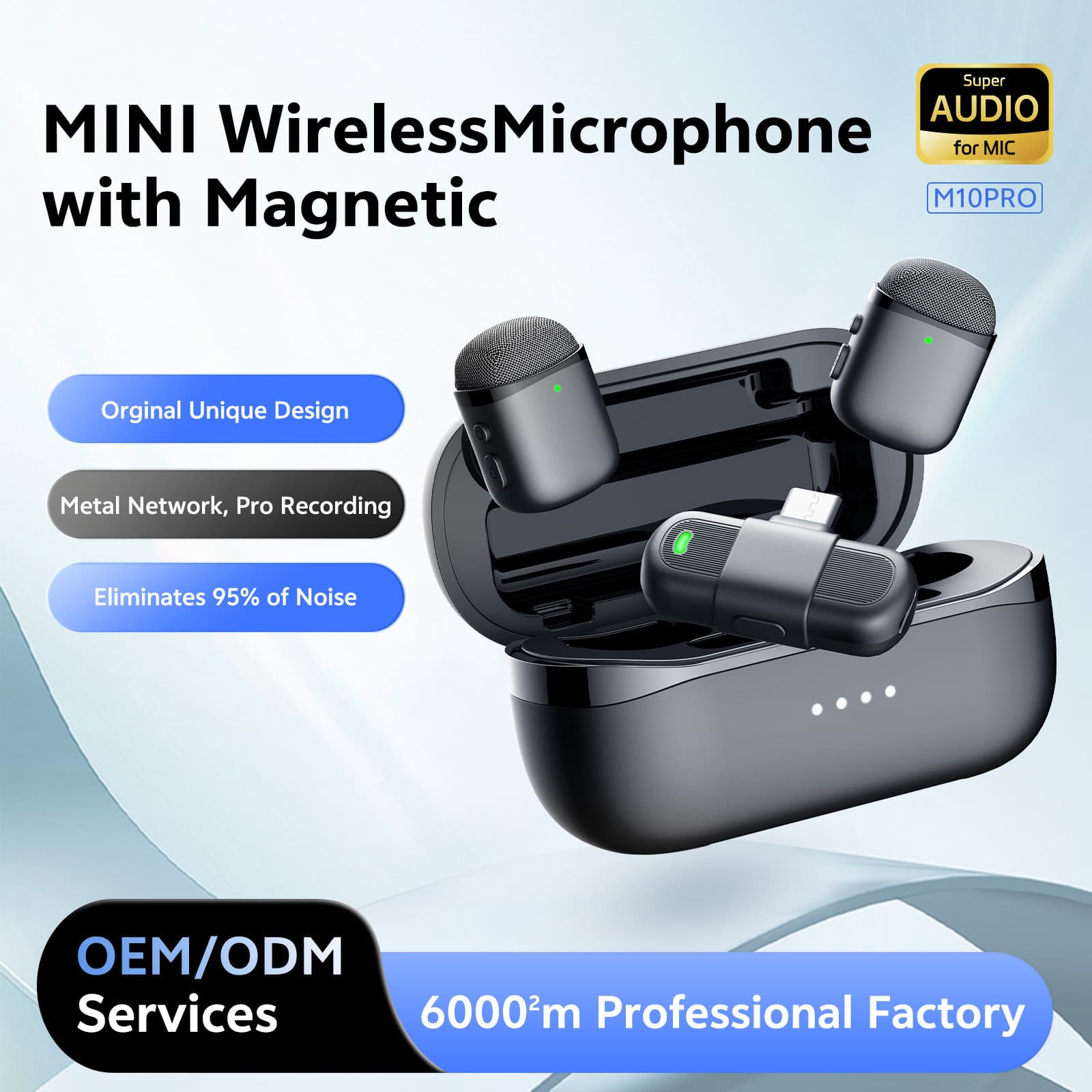 M10PRO DSP Intelligent Noise Reduction Collar Microphone