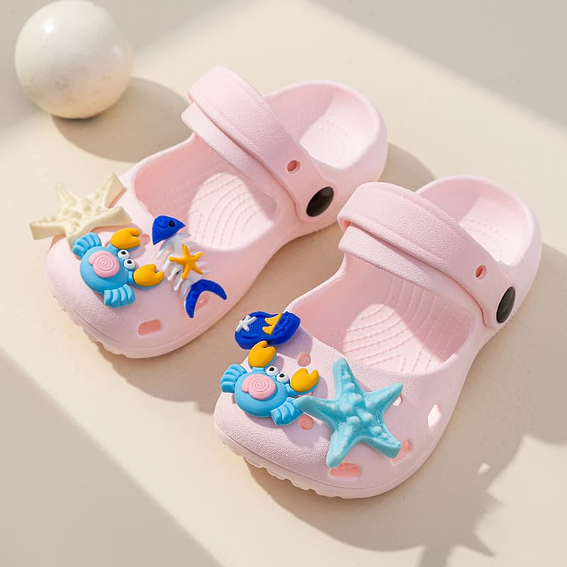 Children's Clog Sandals Summer, Indoor Non-Slip, Cartoon Design, Toddler and Kids' Slippers for Girls and Boys, Beach Sandals
