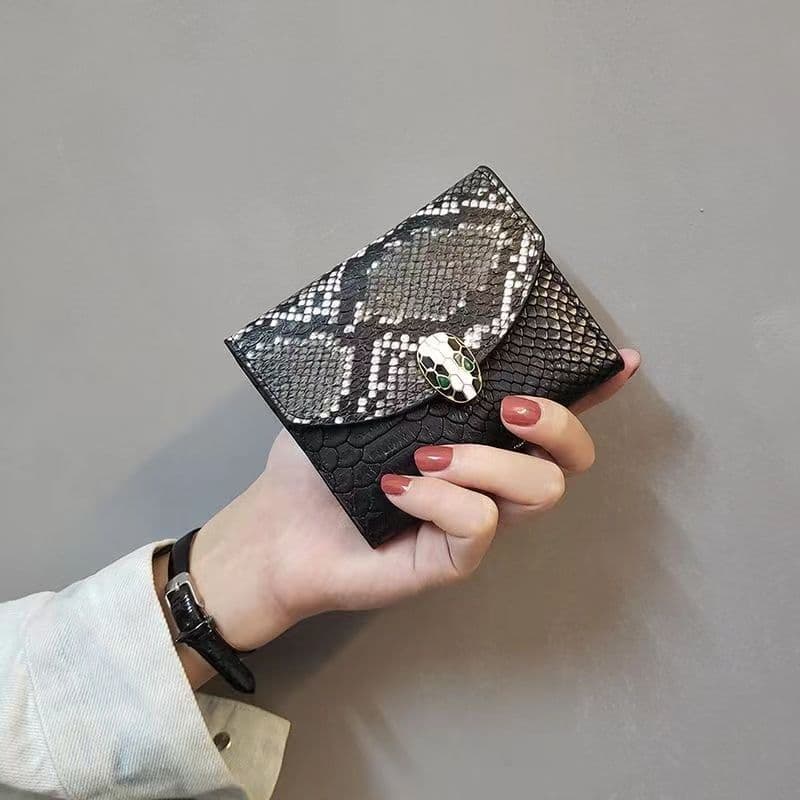 Women's trifold short wallet mini ultra-compact large capacity multi-card holder portable purse