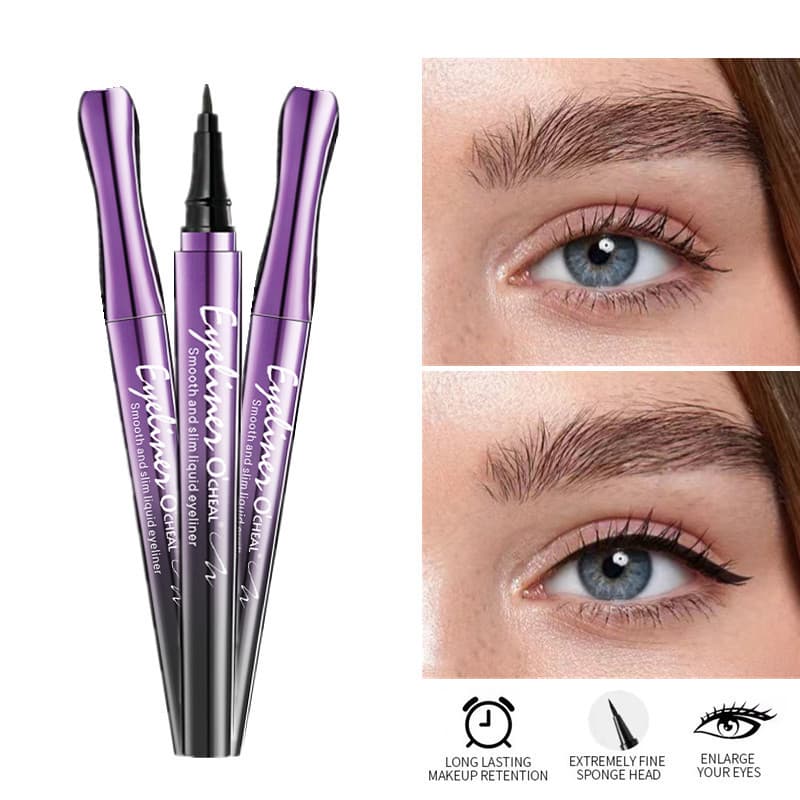 Ocheal Cross-Border Southeast Asia Ultra-Fine Quick-Drying Liquid Eyeliner Pen Waterproof and Sweat-Proof Non-Smudge Fine Tip Cool Black Water-Based Pen