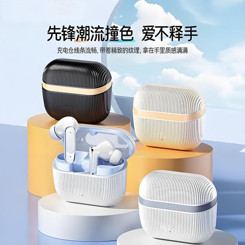 Cross-border In-ear Bluetooth Earphones High Sound Quality Long Battery Life Leather Texture Wireless Earbuds Comfortable Fit