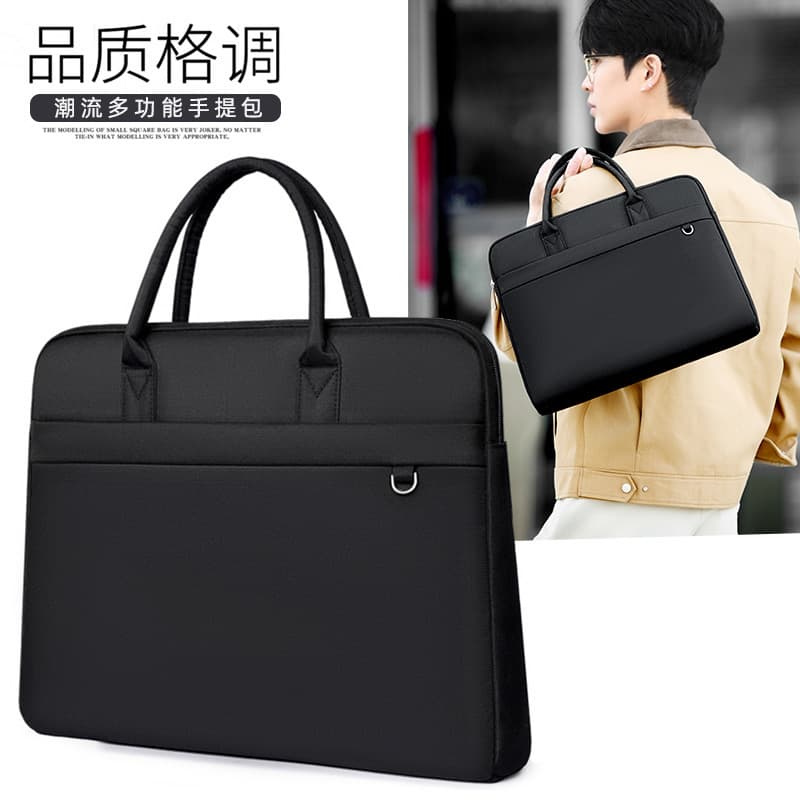 Minimalist Solid Color Conference Bag Oxford Cloth Handheld File Bag Men's Document Bag Laptop Bag Briefcase with Custom Logo