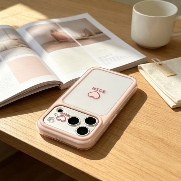 NICE Heart Large Window Apple 17 Pro Max Phone Case iPhone 16/15 Plus Summer 14/13/12 Women