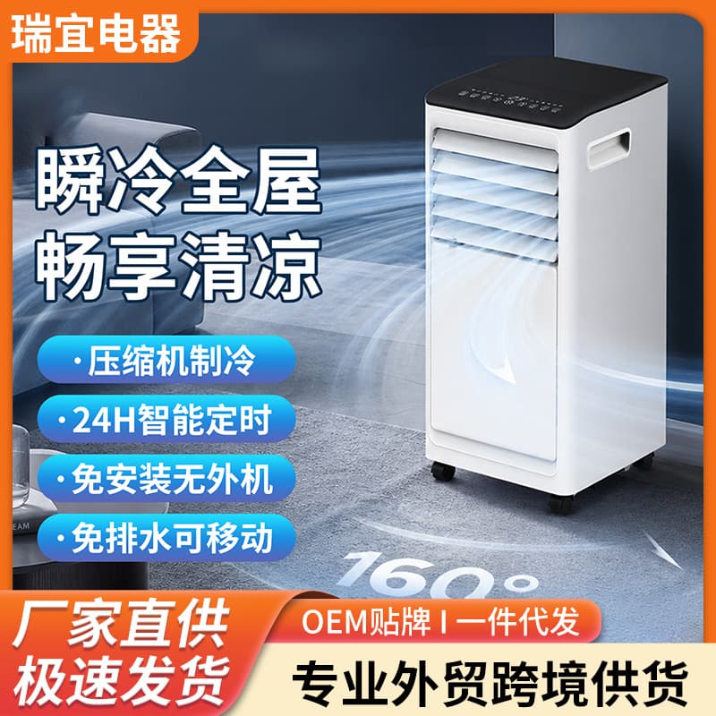 Cross-Border Export Portable Air Conditioner Single Cooling and Heating All-in-One Unit, Home Use No Installation Required, Kitchen Rental Room Server Room Air Conditioner