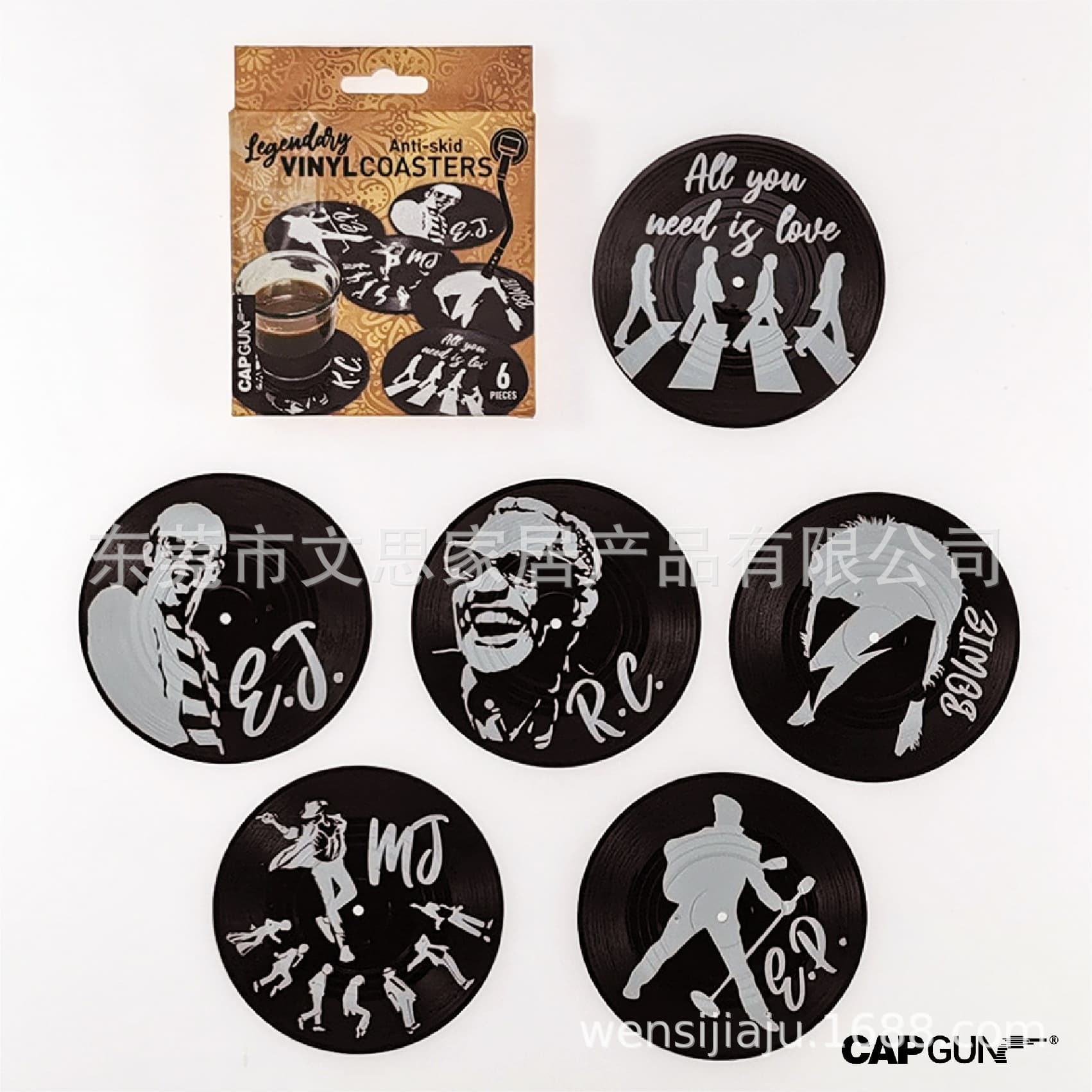 Retro CD Coaster Vinyl Record Beer Bar Mat Plastic Coffee Cup Coaster Cross-Border Product Factory Direct