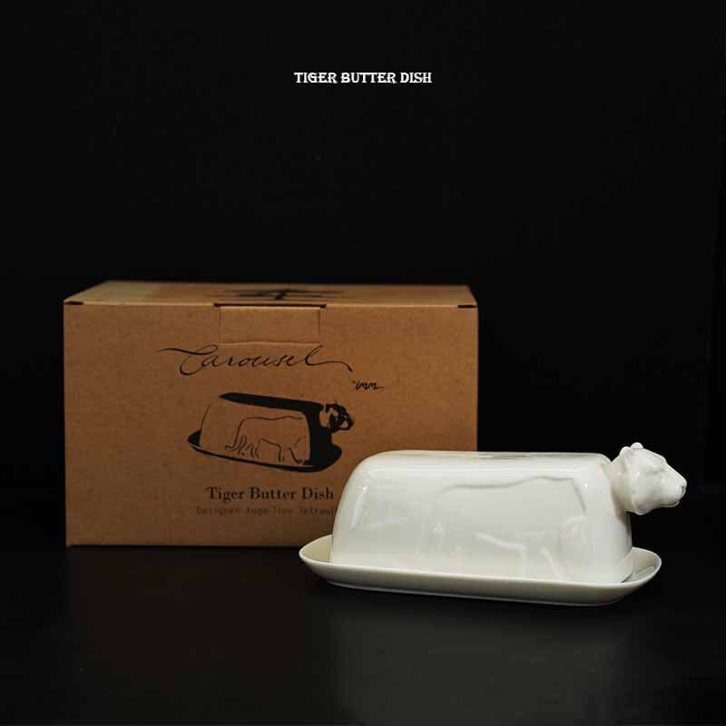 American Creative 3D Chicken Butter Dish, Home Kitchen Storage Box, Ceramic Butter Container