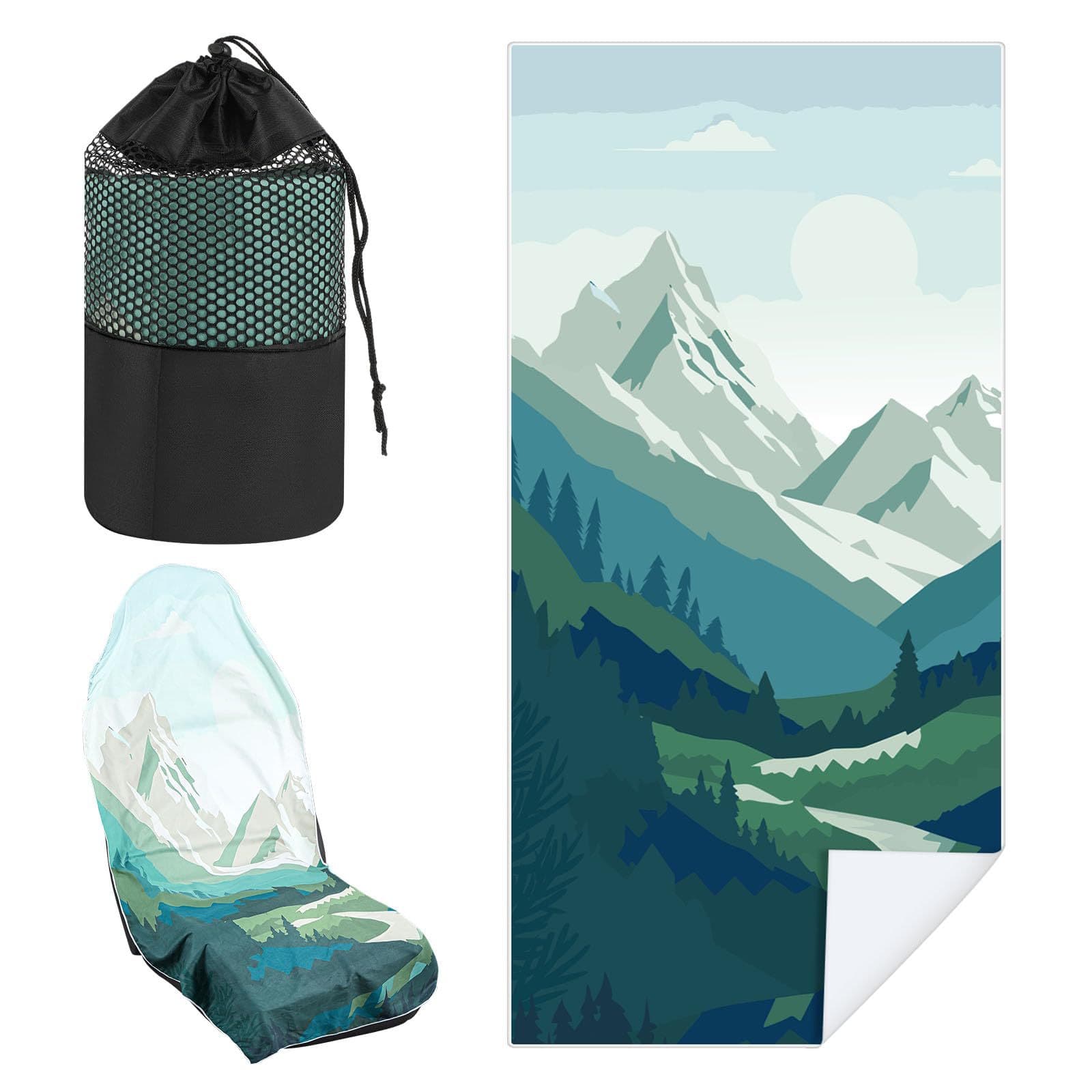 Cross-Border Sports Running Sweat-Absorbent Towel Seat Cover Suitable for Car Outdoor Sports Digital Printing Factory Wholesale