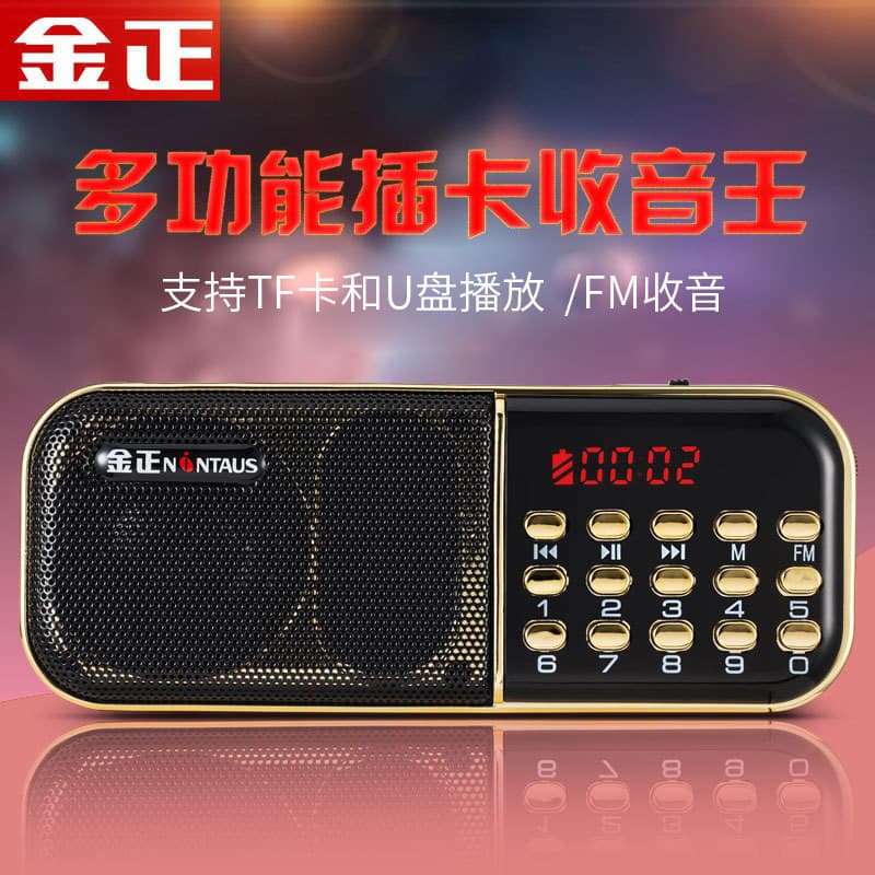 JinZheng B837 Mini Portable Speaker with Card Slot, Radio for Seniors, Morning Exercise Speaker, MP3 Player