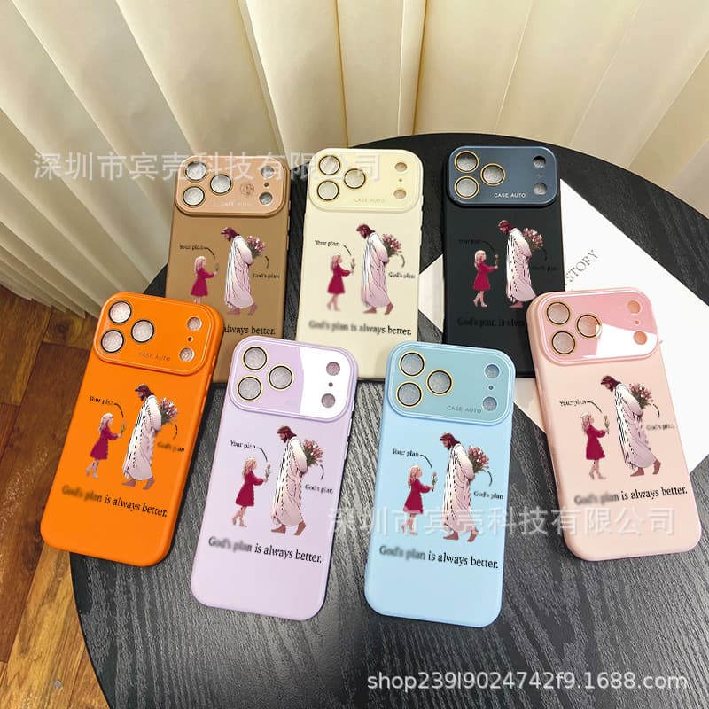 Tulip girl suitable for Apple 17pro liquid silicone 16 large window 15 all-inclusive 14 anti-fall 13 protective cover 1