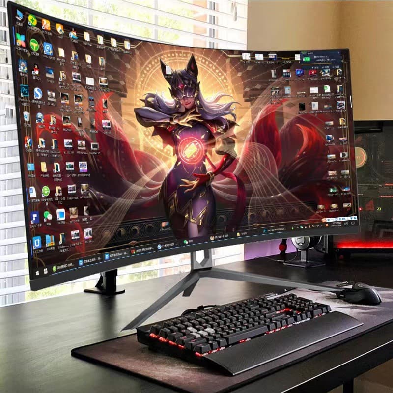 Monitor 24-inch desktop computer display 2K 165Hz HD gaming curved LCD screen
