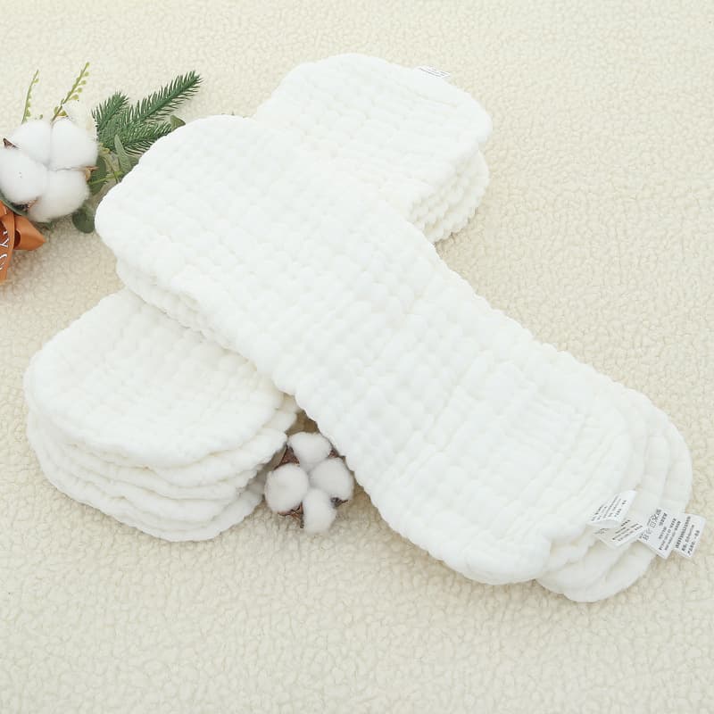 Washable gauze diapers for infants, 10-layer peanut-shaped newborn diapers, baby barrier cloth for urine isolation.