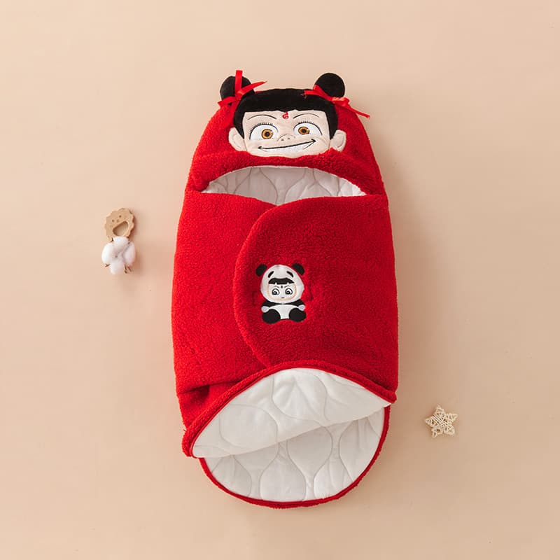 2025 new baby zipper opening quilt newborn outing quilt autumn and winter baby anti-jump sleeping bag swaddle
