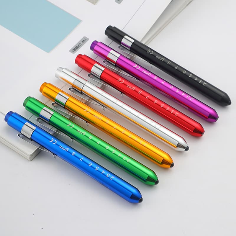 Super Bright Aluminum Alloy Pen Light Doctor Oral Light Nurse Yellow Light Household LED Pupil Flashlight