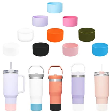 Cross-border factory direct sales silicone cup cover insulation cup cover coaster anti-fall and anti-wear cup cover pad insulated water coaster bottom