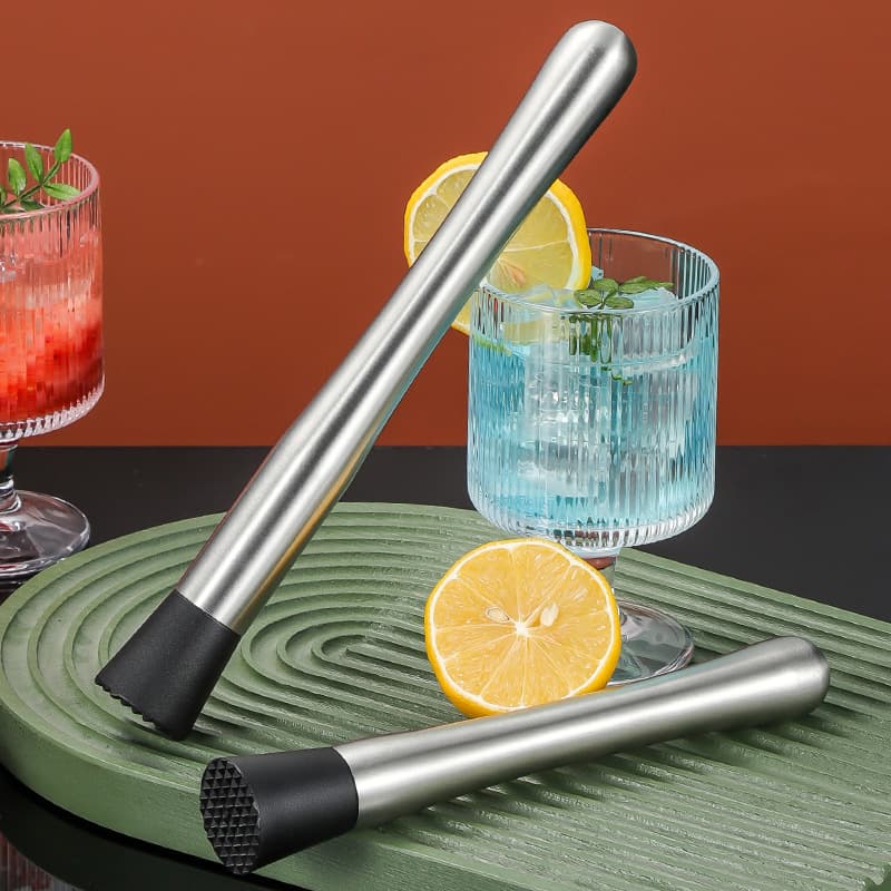 New Stainless Steel Ice Crusher Stick, Cocktail Muddler and Juice Masher, Plastic Milk Tea Lemon Hammer, Bar Supplies