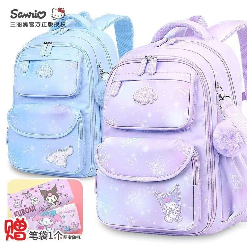 Sanrio New Style Schoolbag for Elementary School Girls, Large Capacity Lightweight Burden-Reducing Backpack, Refrigerator-Style Opening