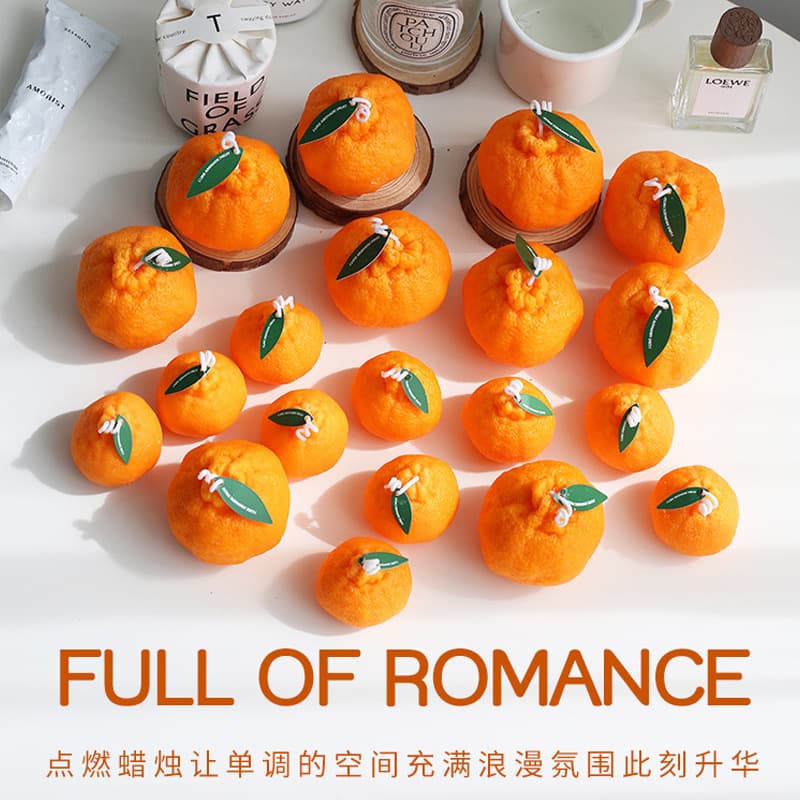 Ugly Orange Candle Wholesale Handmade Birthday Gift Wedding Aromatherapy Accompanying Gift Box Big Orange Italian Fruit Shaped Candle