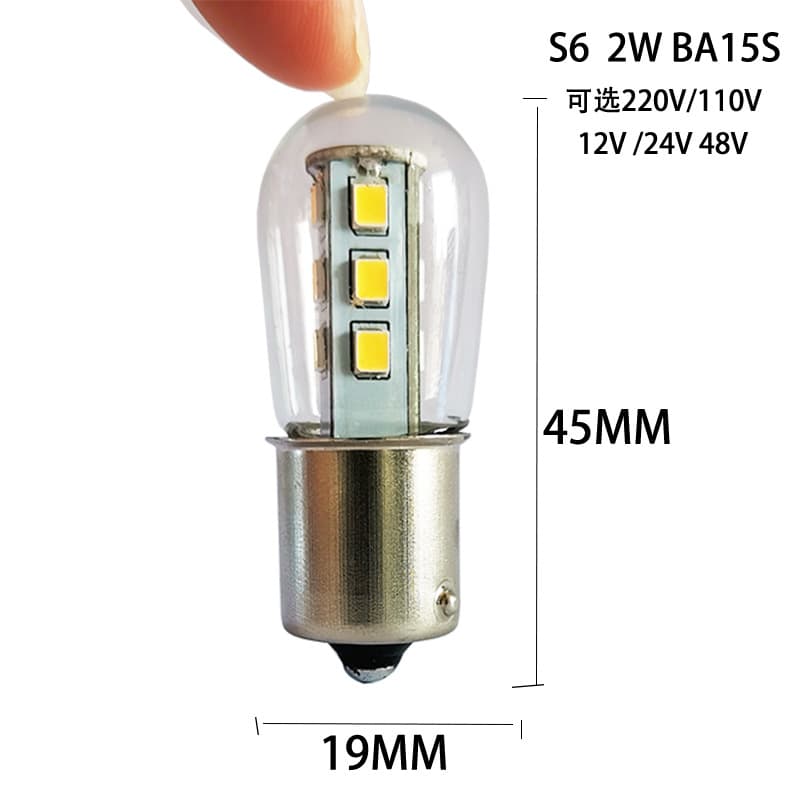 LED Emergency Bulb AC/DC 24V 3W B15D Marine Bulb S6 Bulb 1156 Single Contact 1157 Lamp 12V 220V