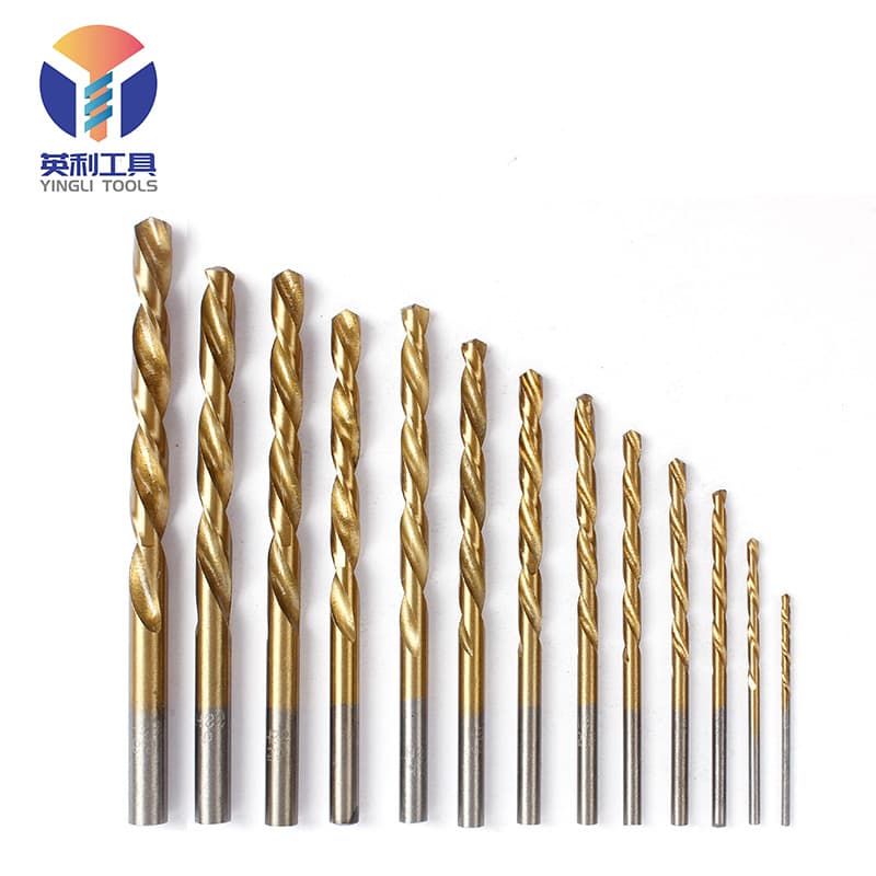 High-Speed Steel Titanium Plated Straight Shank Twist Drill Bit, Hand Drill Wood Board Wood Block Plastic Sheet Metal Iron Block Drilling Hole Opening