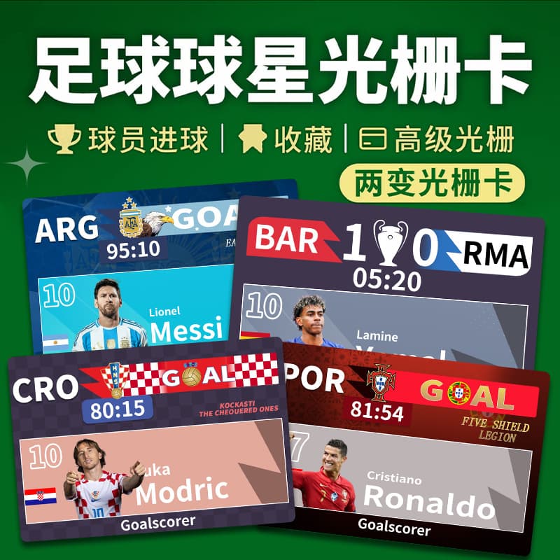 Star goal animation flash card b fee star Kasobo Mbappe Real Madrid Messi C Ronaldo raster card football peripherals